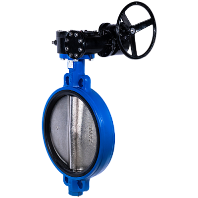 Затвор дисковый Ridval тип RVB 01 DN080 PN16,корпус чугун, диск чугун, EPDM, Редуктор СИНИЙ
